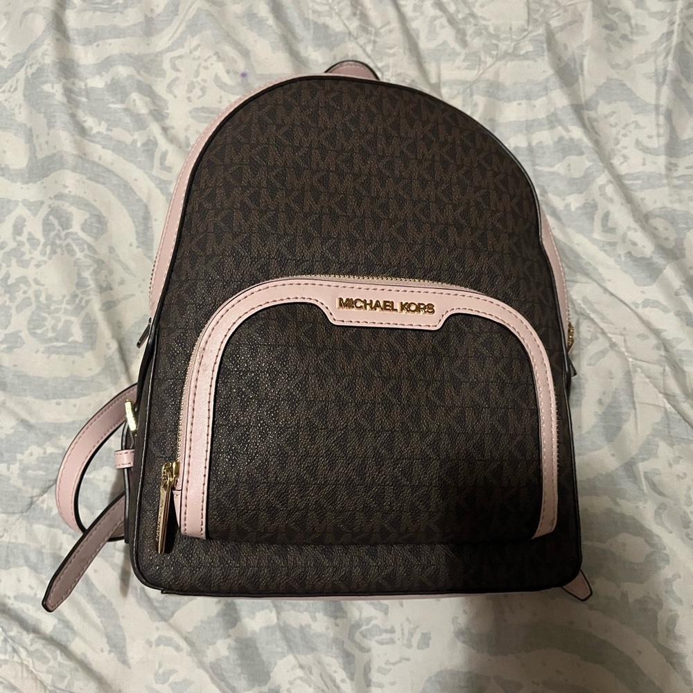 Michael Kors Brown and Pink Women's Backpack